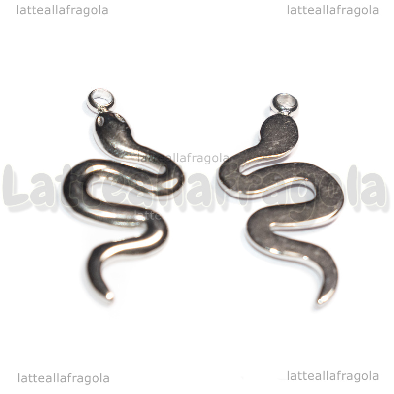 Ciondolo Serpente in Acciaio Inox 26x11x2mm
