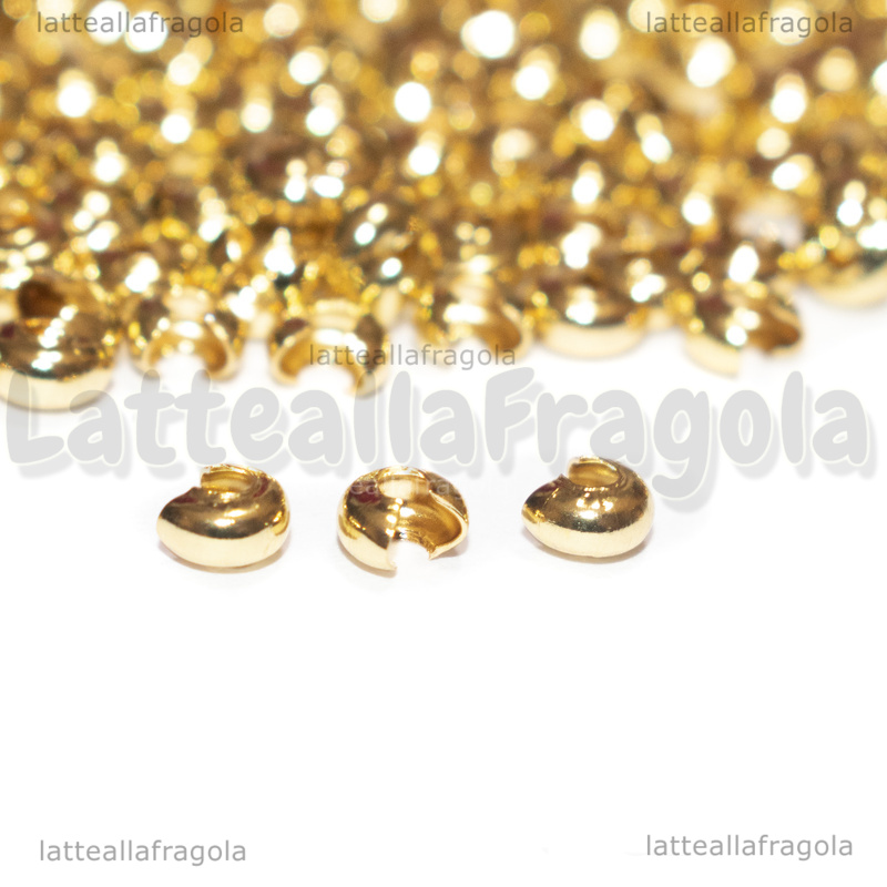 10 Coprischiaccini in Acciaio Inox Dorato 4x3.5x2.5mm