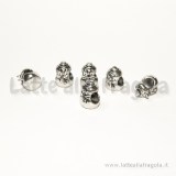 Pupazzo di neve foro largo in metallo argento antico 13x10mm