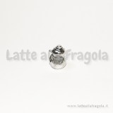 Pupazzo di neve foro largo in metallo argento antico 13x10mm