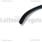 1 Metro Caucciù Forato Nero 4mm