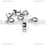 Portapendente in metallo argentato 9x6mm