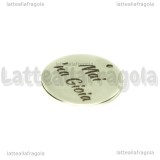 Ciondolo Mai 'na Gioia in acciaio inox 20mm