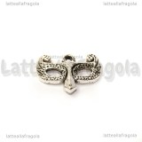 Charm Maschera in metallo argento antico 20x15mm