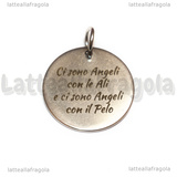 Ciondolo Ci sono Angeli con le Ali e ci sono Angeli con il Pelo acciaio inox 20mm