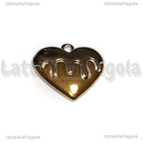 Ciondolo Cuore in Acciaio Inox oro e argento 20x18mm