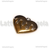 Ciondolo Cuore in Acciaio Inox oro e argento 20x18mm