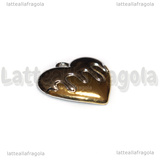 Ciondolo Cuore in Acciaio Inox oro e argento 20x18mm