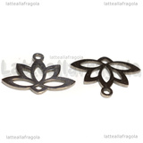 Ciondolo Fiore di Loto in Acciaio Inox 14x18.5x1mm