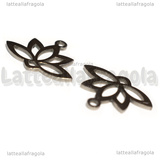 Ciondolo Fiore di Loto in Acciaio Inox 14x18.5x1mm