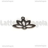 Ciondolo Fiore di Loto in Acciaio Inox 14x18.5x1mm