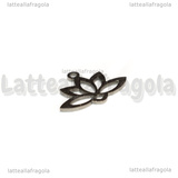 Ciondolo Fiore di Loto in Acciaio Inox 14x18.5x1mm