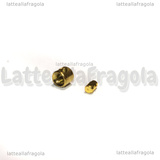 Coppia Ferma Filo a Perno in Acciaio Inox Dorato 2x3mm