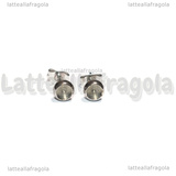 Coppia orecchini a perno in Acciaio inox con base tonda 4mm