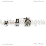 Coppia orecchini a perno in Acciaio inox con base tonda 4mm
