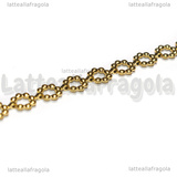 Bracciale Maglia cerchi 6mm in Acciaio Inox Dorato 19cm