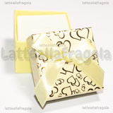 Astuccio Fantasia Cuori Dorati con Fiocco 50x50x38mm