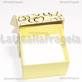 Astuccio Fantasia Cuori Dorati con Fiocco 50x50x38mm
