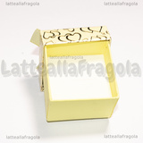Astuccio Fantasia Cuori Dorati con Fiocco 50x50x38mm