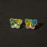 Ciondolo Farfalla in Vetro Sfaccettato Cristal AB 15x12mm