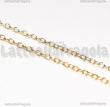 50cm Catena Maglia ovale in Ottone placcato Oro 18K 2.5x2x0.4mm