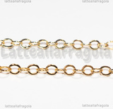 50cm Catena Maglia piatta ovale in Ottone placcato Oro 18K 3.5x3x0.4mm