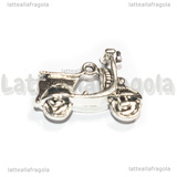 Ciondolo Vespa 3D in metallo argento antico 23x17mm