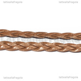 1 Metro Cordino a treccia similpelle intrecciato Cioccolato 5x2mm