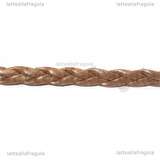 1 Metro Cordino a treccia similpelle intrecciato Cioccolato 5x2mm