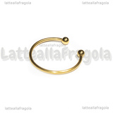 Base Anello regolabile in Acciaio Inox Dorato sfere svitabili