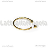 Base Anello regolabile in Acciaio Inox Dorato sfere svitabili