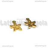 Ciondolo Stella Marina in Acciaio Inox Dorato 15.5x12x3mm