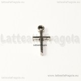 Charm Croce in metallo argento antico 13x7mm
