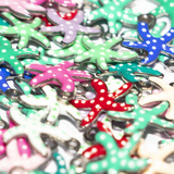 3 Charms Stelle Marine in Acciaio Inox smaltato 10.5x10mm