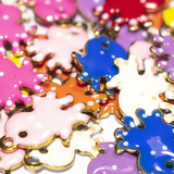 3 Charms Polpo in Acciaio Inox dorato smaltato 12x9mm