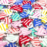 3 Charms Pesci Scalari in Acciaio Inox smaltato 11x9mm