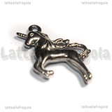 Ciondolo Unicorno 3D in Acciaio Inox 26x27x4mm