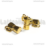 Ciondolo Caffettiera 3D in Acciaio Inox Dorato 11x8x5mm
