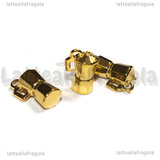 Ciondolo Caffettiera 3D in Acciaio Inox Dorato 11x8x5mm