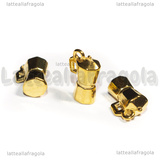 Ciondolo Caffettiera 3D in Acciaio Inox Dorato 11x8x5mm