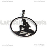 Ciondolo Sirena sullo Scoglio in Acciaio Inox 21mm