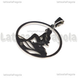 Ciondolo Sirena sullo Scoglio in Acciaio Inox 21mm