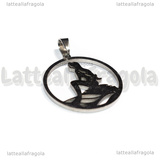 Ciondolo Sirena sullo Scoglio in Acciaio Inox 21mm