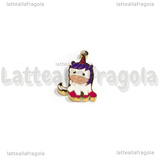Charm Unicorno in Acciaio Inox dorato smaltato 14x8.5mm