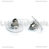 Coppia Retro per Orecchini in Acciaio Inox e PVC 11.5x7mm