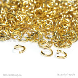 50 Anellini apribili in Acciaio Gold Plated 5x0.8mm