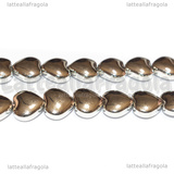 Cuori in Ematite silver plated 9.5x10.5x5mm filo 40cm circa