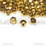 5 Sferette Sfaccettate in Acciaio Inox Dorato 4.8x4.3x4.3mm