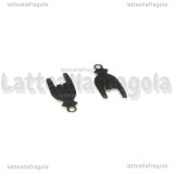 Ciondolo Mano con le Corna in Acciaio Inox 16x7mm