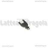Ciondolo Mano con le Corna in Acciaio Inox 16x7mm